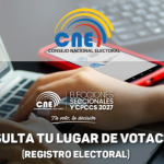 El CNE habilitó en su página web, www.cne.gob.ec, la opción para consultar el lugar de votación.