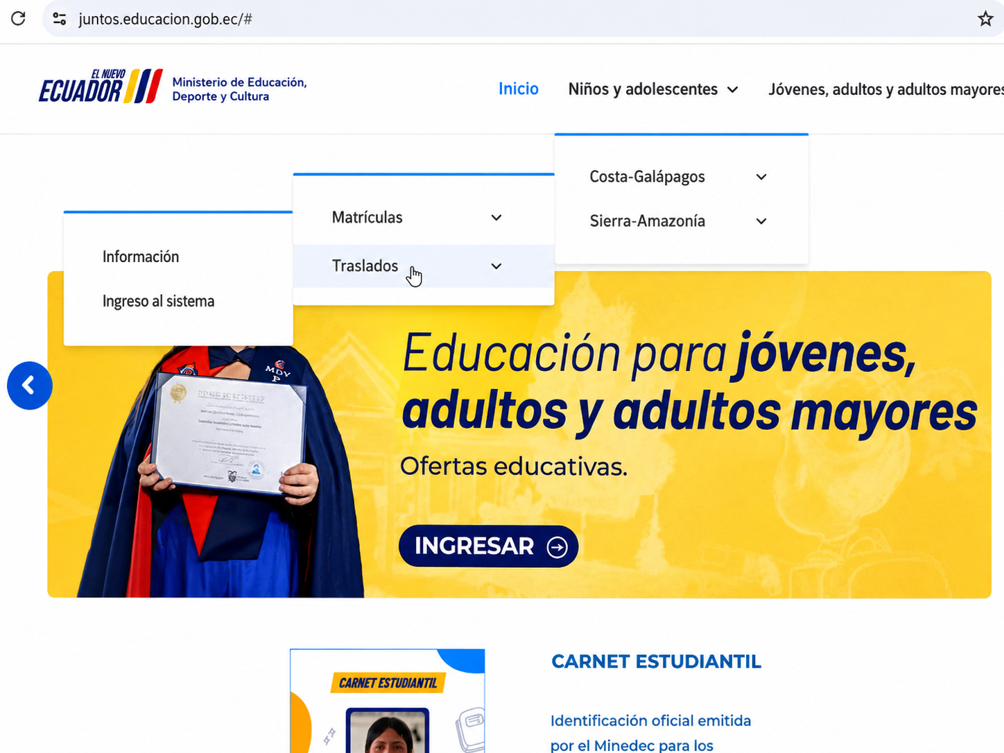 traslado - estudiantes