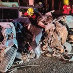 Dos vehículos estuvieron involucrados en el accidente de tránsito ocurrido en Cañar. Foto: ECU911