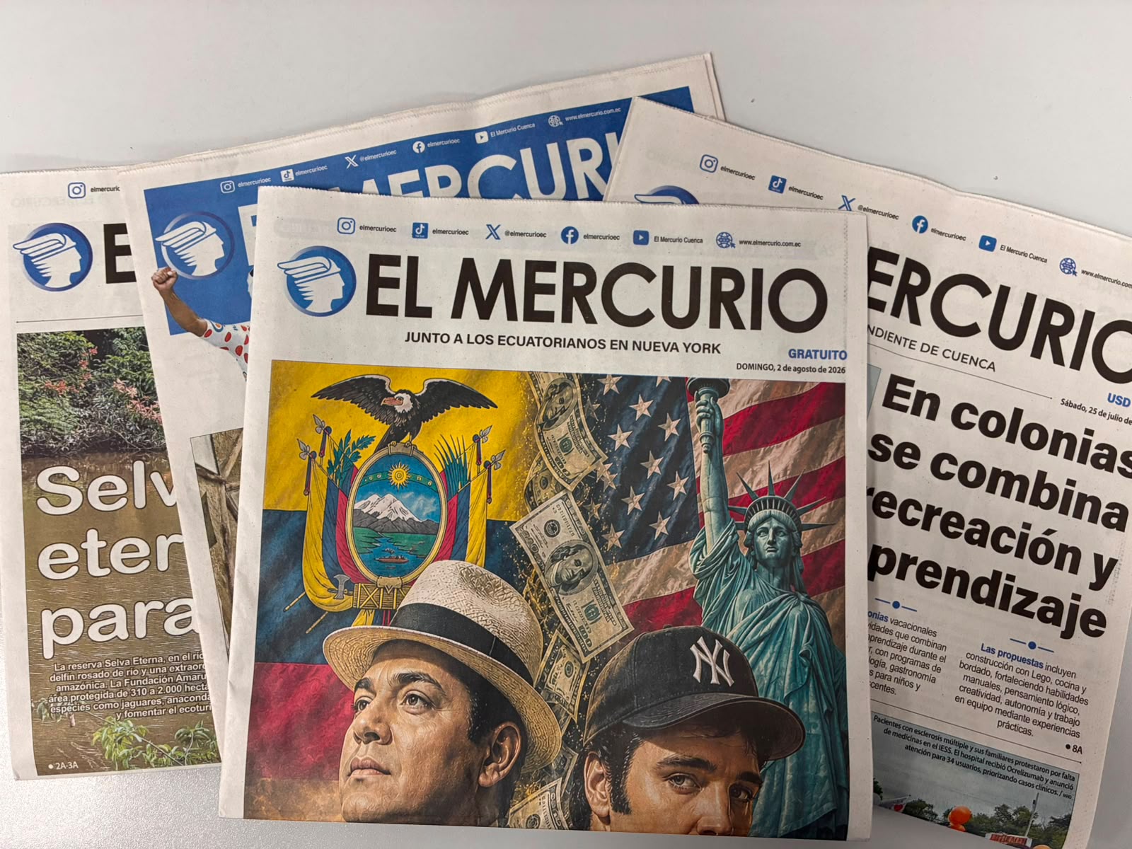 Portada del periódico que hoy circula en Nueva York. Foto: El Mercurio