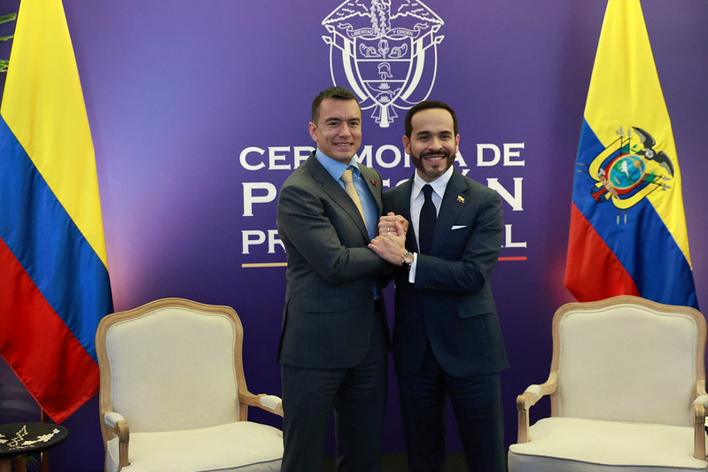 Los presidentes de Ecuador y Colombia se reunieron este 7 de agosto de 2026. Foto: Presidencia