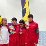 Deportistas celebran medalla en los Juegos. Foto: Cortesía
