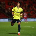 Jeremy Sarmiento celebra gol en Inglaterra. Foto: Jeremy Sarmiento