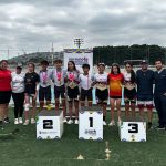Azuayos celebran medallas de patinaje en los Juegos Nacionales Prejuveniles. Foto. Cortesía