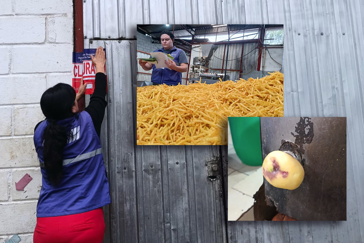 Una planta procesadora de papas en funda y otros snacks fue clausurada en Azogues por presencia de insalubridad. /Cortesía
