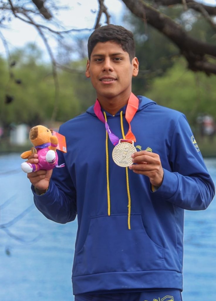 David Farinango consiguió la primera medalla para Ecuador en los Juegos Sudamericanos Santa Fe 2026. /COE