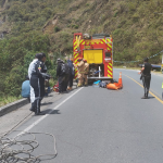 Dos personas fallecieron en un accidente de tránsito ocurrido en el kilómetro 57 de la vía Cuenca – Molleturo – El Empalme. /Cortesía