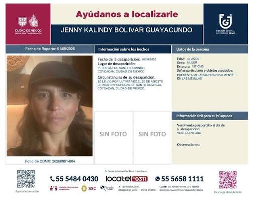 Un mujer de Ecuador,estudiante de doctorado en México está reportada como desaparecida.