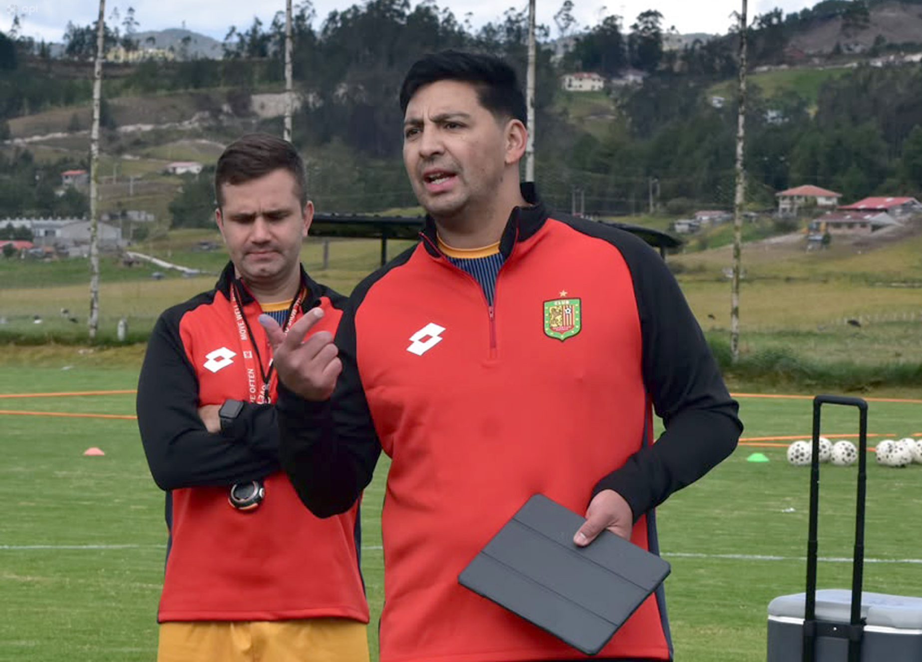 Daniel Néculman en entrenamiento de Deportivo Cuenca. Foto: API