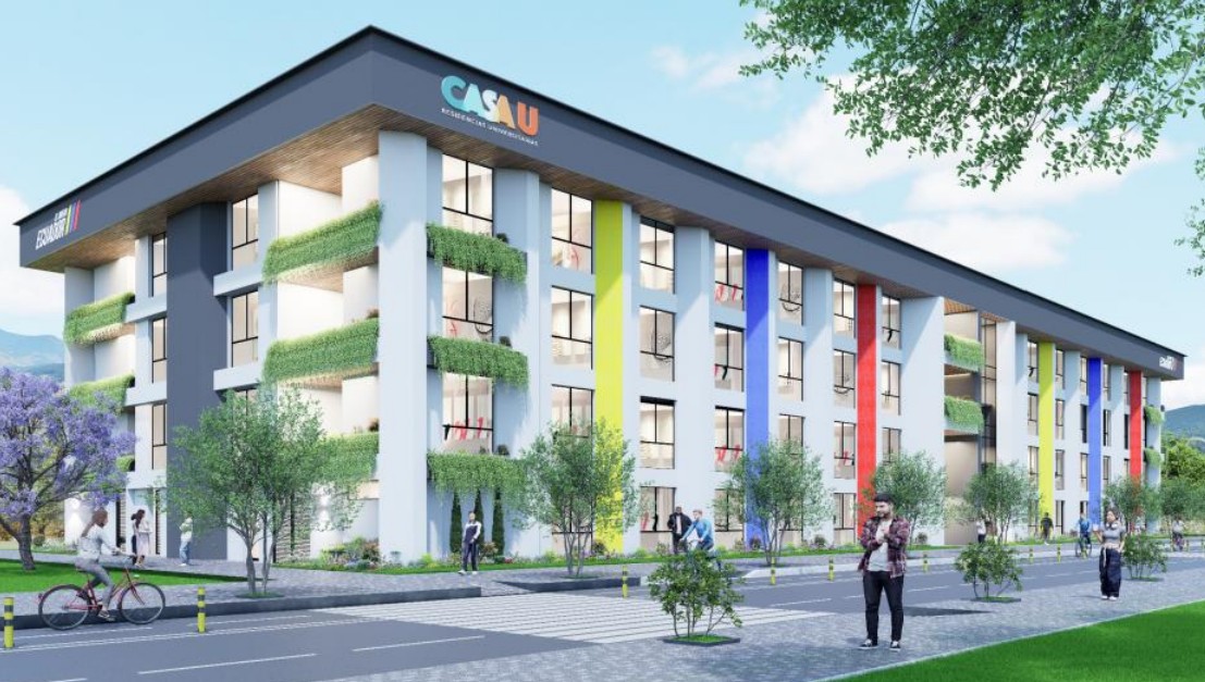 Imagen referencial de la residencia universitaria que espera construirse en el Campus Yanuncay de la Universidad de Cuenca. /Cortesía