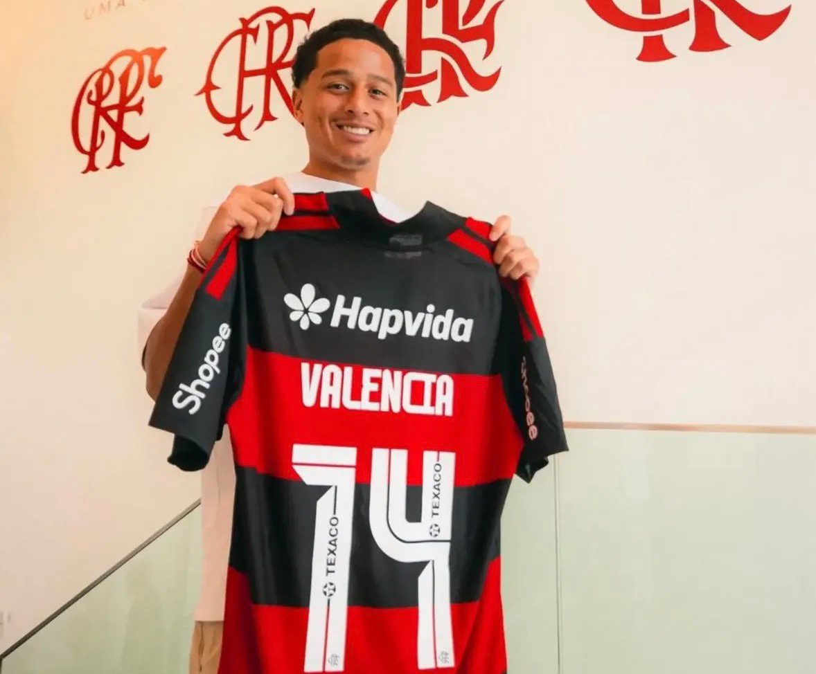 Anthony Valencia con la camiseta del Flamengo. /Flamengo