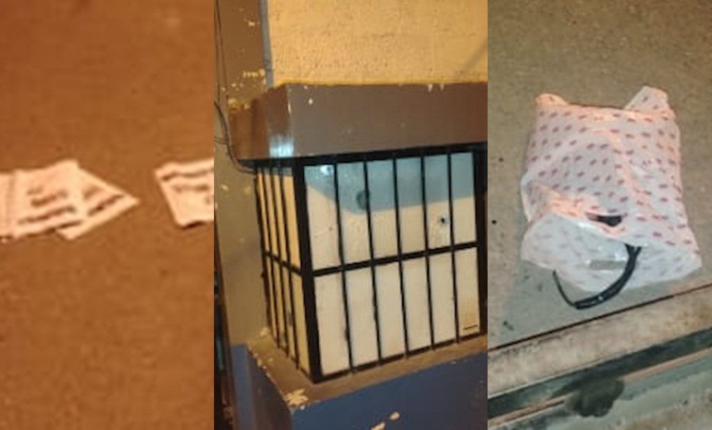 Desconocidos dispararon contra la cárcel de Azogues. Además, se halló dinamita y panfletos. /Cortesía