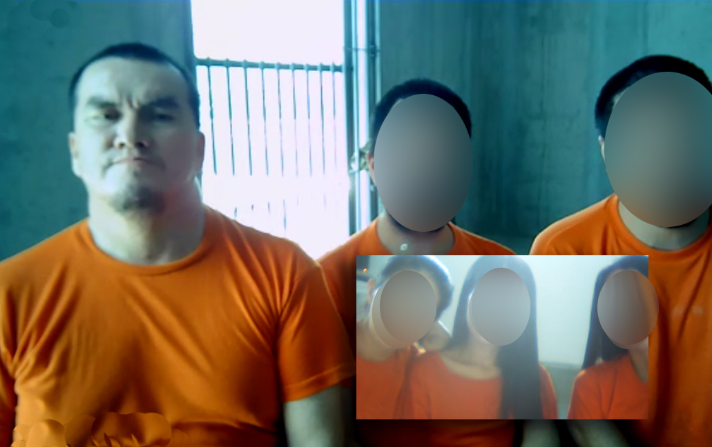 Baldor Bermeo Cabrera y cinco procesados más, desde la cárcel del Encuentro y del CPL Guayas 3, durante la audiencia de apelación solicitada. Ellos se conectaron de manera virtual. /Cortesía