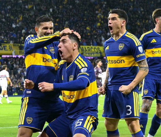 Miguel Merentiel festeja triunfo de Boca Juniors. Foto: Sudamericana