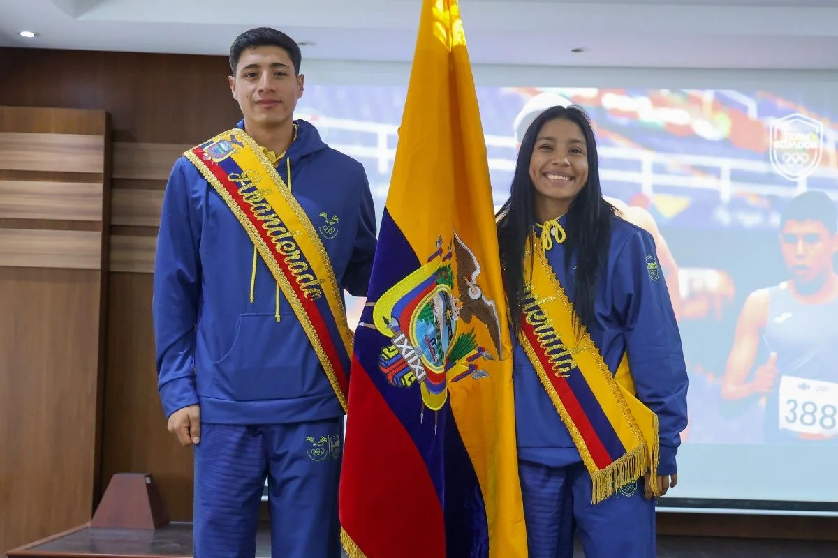 David Hurtado y Lucía Yépez serán los abanderados de Ecuador para competir en los Juegos Sudamericanos. Foto: COE