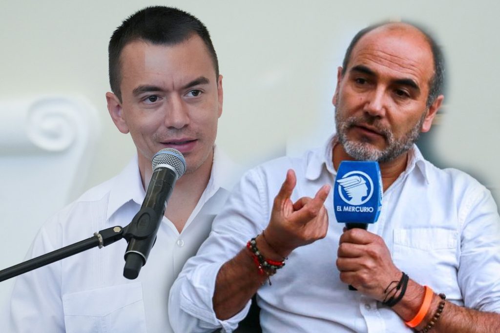 El presidente Daniel Noboa acusó directamente a Juan Cristóbal Lloret de haber entregado la concesión minera en Quimsacocha. /Cortesía