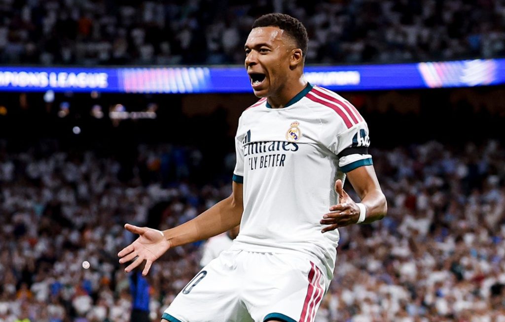 Kylian Mbappé celebra goles del Real Madrid. Foto: Real Madrid