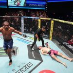 Mayton Perea celebra KO en la UFC. Foto: UFC