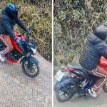 Un sujeto en moto intentó atacar a un mujer y a su hijo en una calle en Chiquintad, en Cuenca.