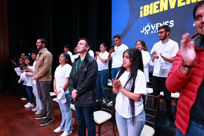 El presidente Noboa anunció una nueva edición de Jóvenes en Acción. Foto: Presidencia