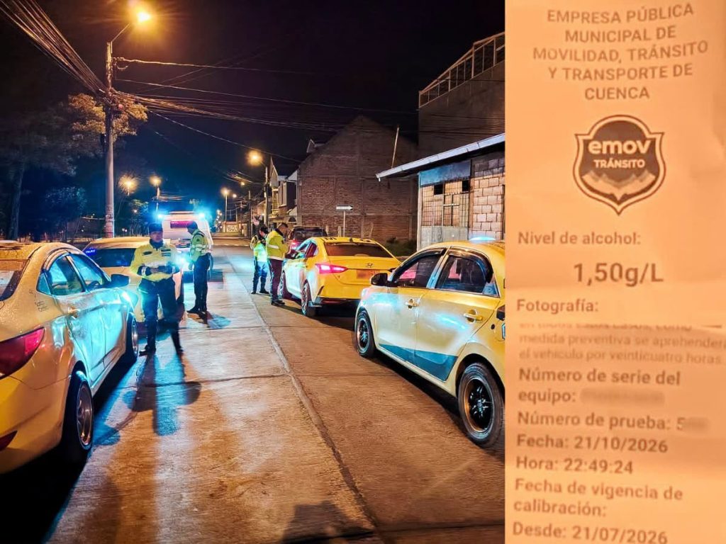 Los tres conductores fueron aprehendidos durante un operativo ejecutado en Cuenca. /Cortesía