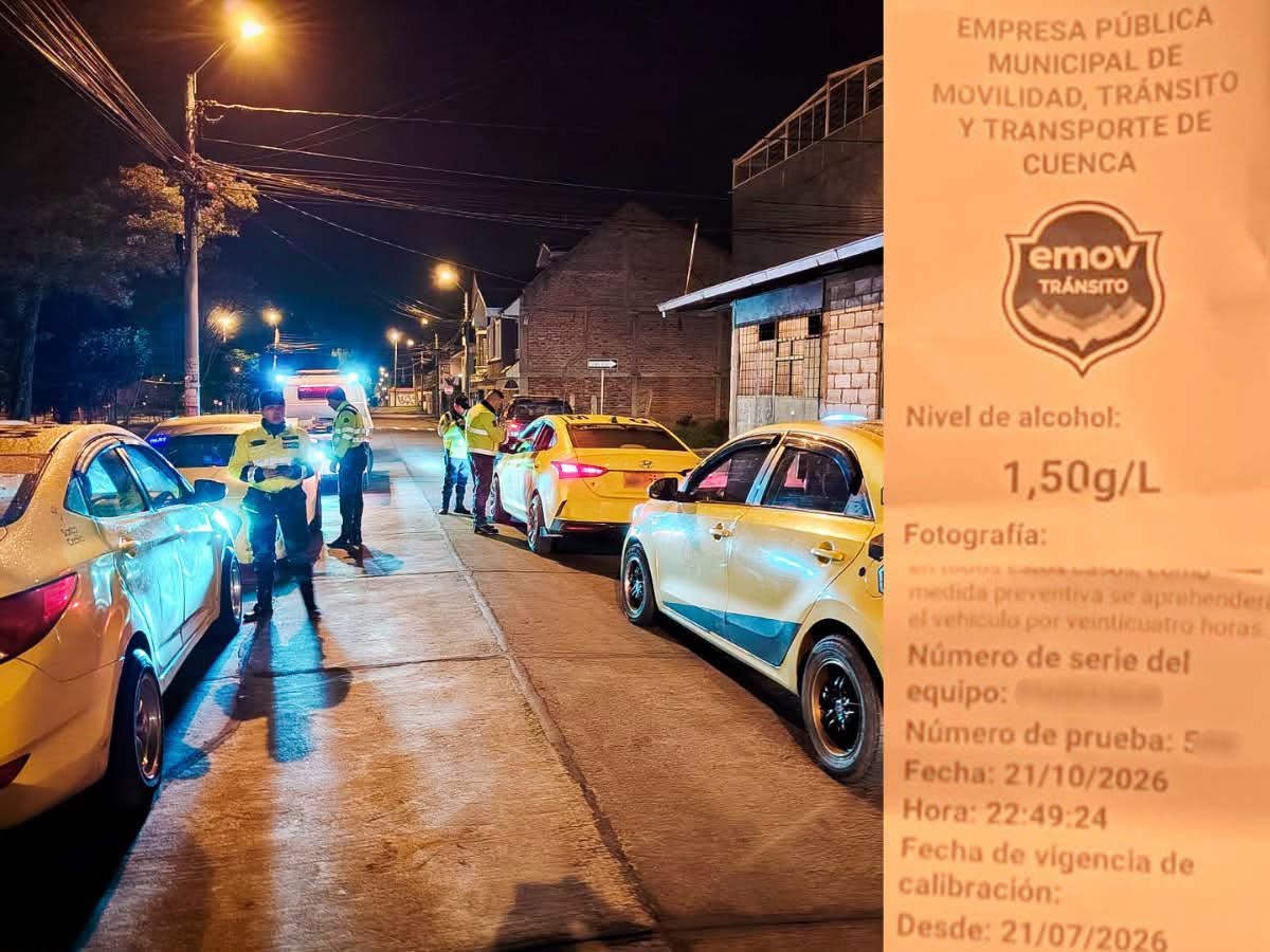 Los tres conductores fueron aprehendidos durante un operativo ejecutado en Cuenca. /Cortesía
