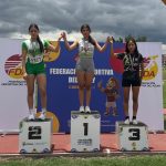Samantha Parra, representante de Sígsig, fue la más rápida en los 100 metros planos de los Juegos Intercantonales del Azuay. /JRO