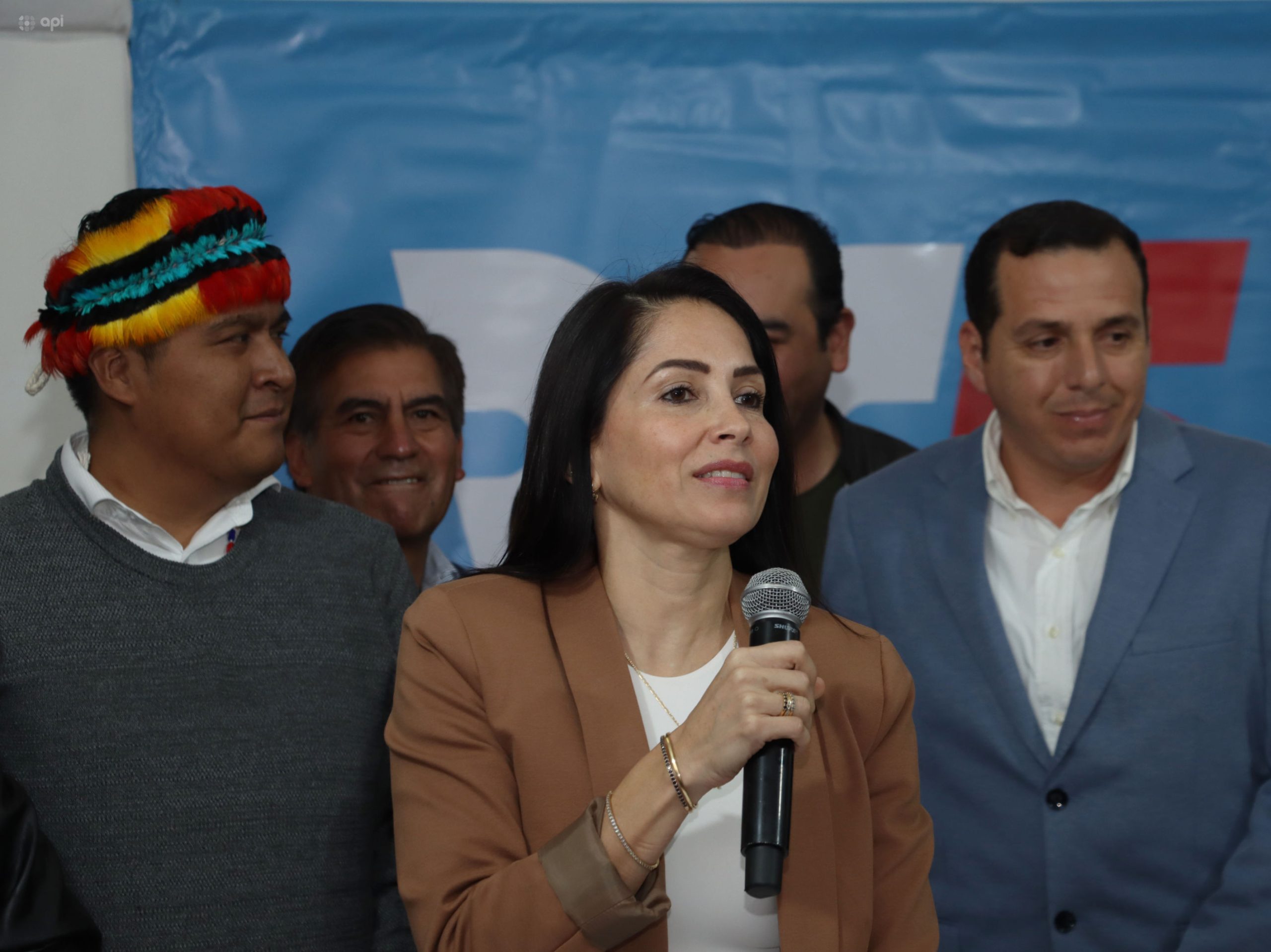Luisa González en un evento en el 2025. Foto: API