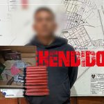 Un sujeto fue detenido con un arma de fuego y presuntos explosivos en Ponce Enríquez. /Cortesía