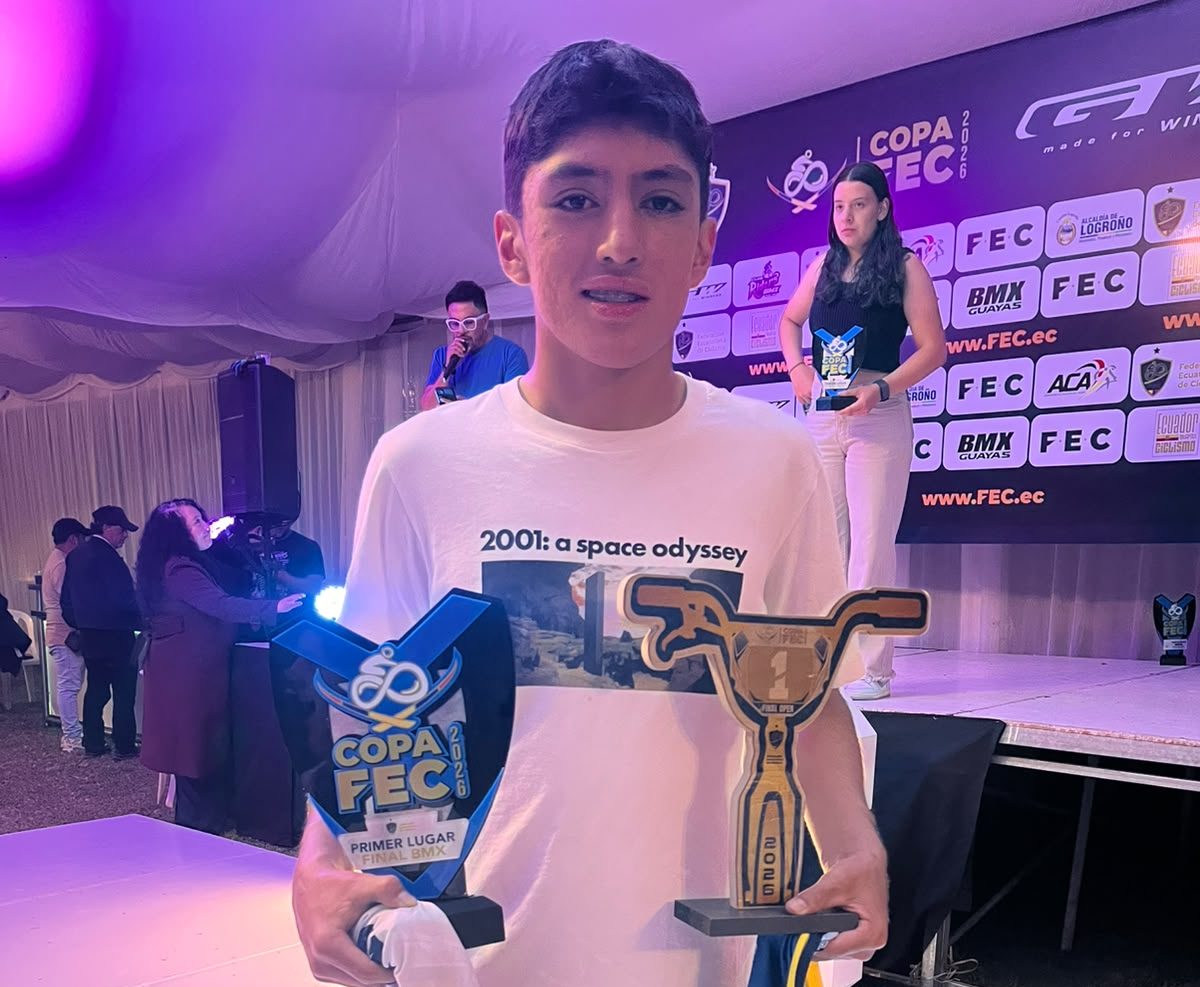 Joaquín Aray es campeón nacional de BMX. Foto: Cortesía