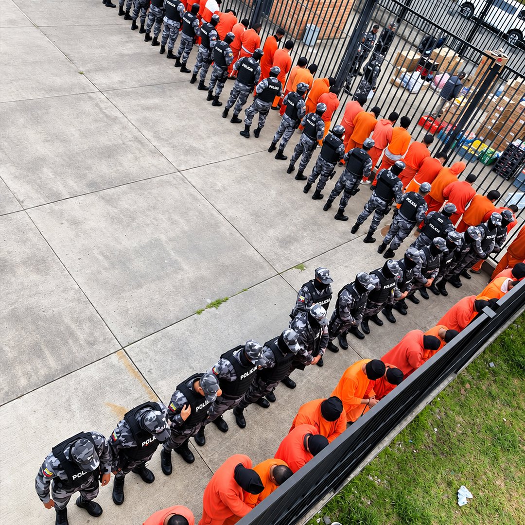 50 privados de libertad fueron llevados hasta la cárcel de Turi. Foto: SNAI